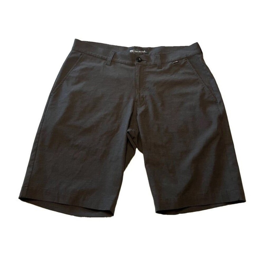 TravisMathew Men's Performance Golf Shorts Gray Flat Front Stretch Size 33
